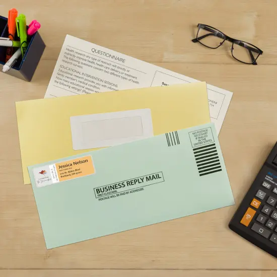 Avery Send & Reply Piggyback Mailing Labels, Sure Feed Technology, 1-5/8" x 4" Outer, 1" x 3" Inner, 240 Labels (5735) {6}