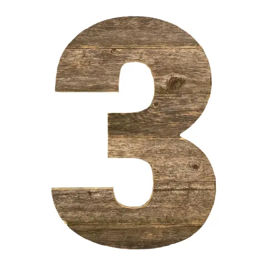 Rustic Farmhouse Large 16" Weathered Gray Decorative Monogram Wood Number {2}