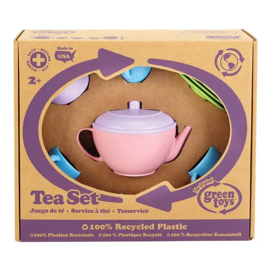 Green Toys Eco-Friendly Soft Colored Plastic Tea Set {4}