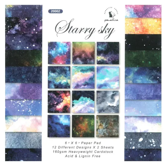 Wrapables 6x6 Decorative Single-Sided Scrapbook Paper for Arts & Crafts Projects, Scrapbooking, Card-Making Galactic Space {2}