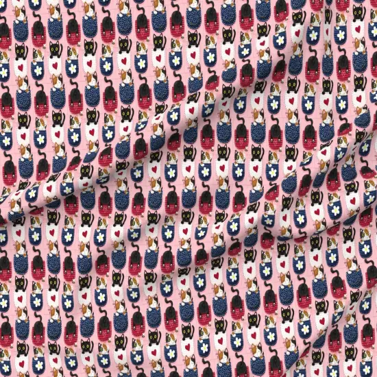 Various Fabrics by the Yard or Fat Quarter Whimsical Kittens Cat Custom Printed Fabric by Spoonflower {6}
