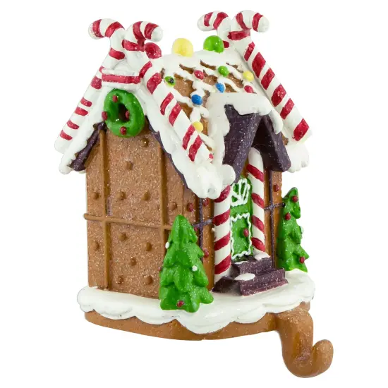 Northlight 6" Gingerbread House Christmas Stocking Holder White {3}