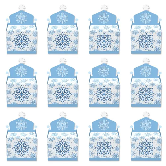 Big Dot of Happiness Blue Snowflakes - Treat Box Party Favors - Winter Holiday Party Goodie Gable Boxes - Set of 12 {6}