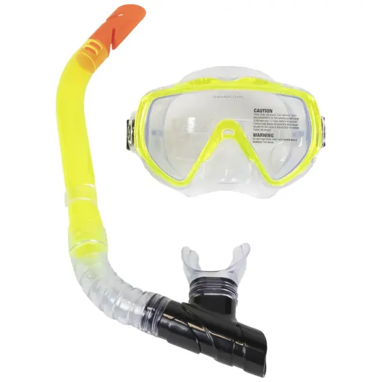 Swim Central Neon Yellow Sea Searcher Thermotech Mask and Snorkel Set for Youth and Adults {1}