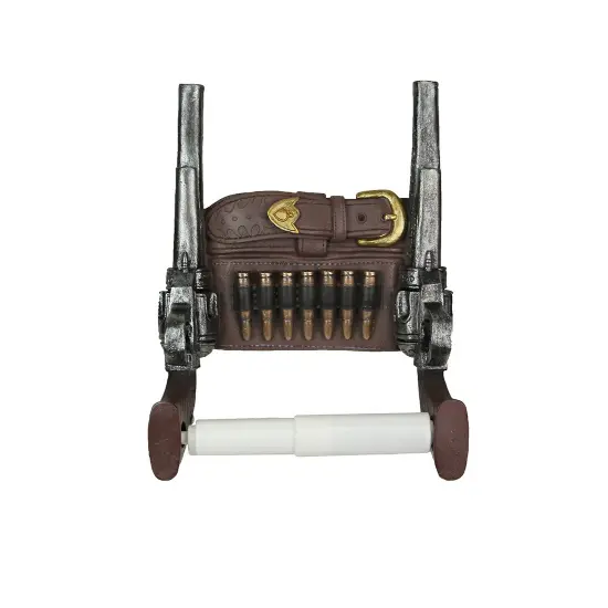 Wipe of the Wild West Double Six Shooter Western Cowboy Toilet Paper Roll Holder {3}