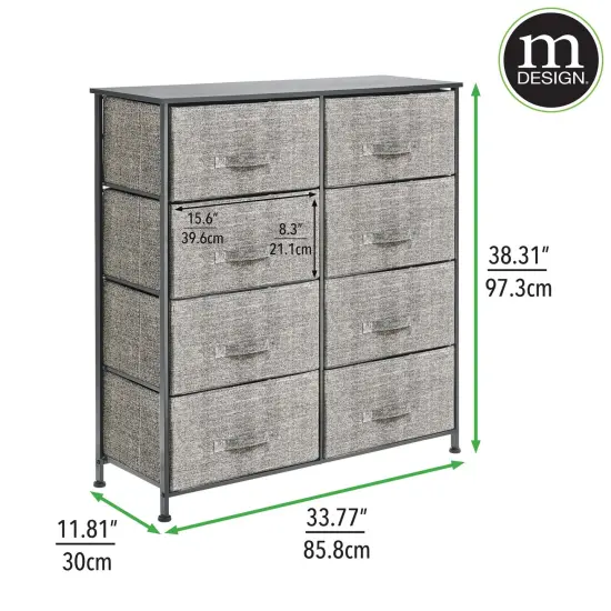mDesign Large Storage Dresser Furniture with 8 Removable Fabric Drawers {2}