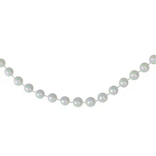 Northlight Shiny Iridescent Pearl Beaded Artificial Christmas Garland - 15' x .25" - Unlit White {3}