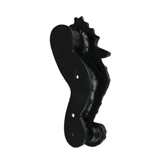 Rustic Black Enamel Cast Iron Coastal Seahorse Door Knocker Sea Horse {4}