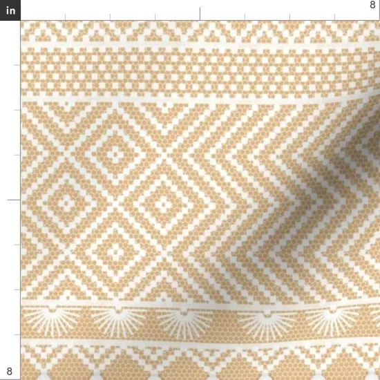 Various Fabrics by the Yard or Fat Quarter Beige Lace Pattern Geometric Natural Boho Chic Medium Scale Retro Vintage Custom Printed Fabric by Spoonflower {4}