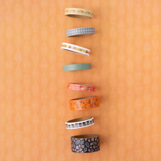 American Crafts Farmstead Harvest Washi Tape 8/Pkg-Gold Foil {5}