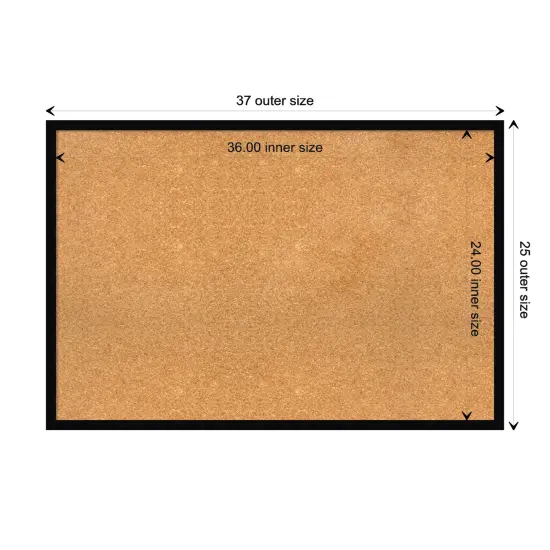 Svelte Wood Framed Corkboard, Natural Cork Svelte Noir Black {3}