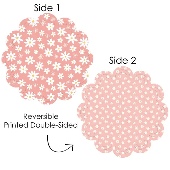 Big Dot of Happiness Pink Daisy Flowers - Floral Party Round Table Decorations - Paper Chargers - Place Setting For 12 {4}