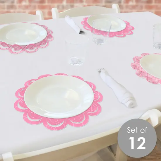 Big Dot of Happiness Golf Girl - Pink Birthday Party or Baby Shower Round Table Decorations - Paper Chargers - Place Setting For 12 {3}