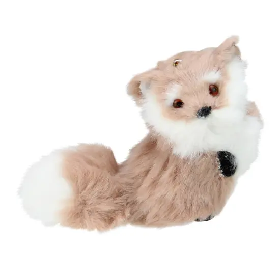Kurt Adler 3.5” Brown and White Kurt S Adler Standing Furry Fox Christmas Ornament {1}