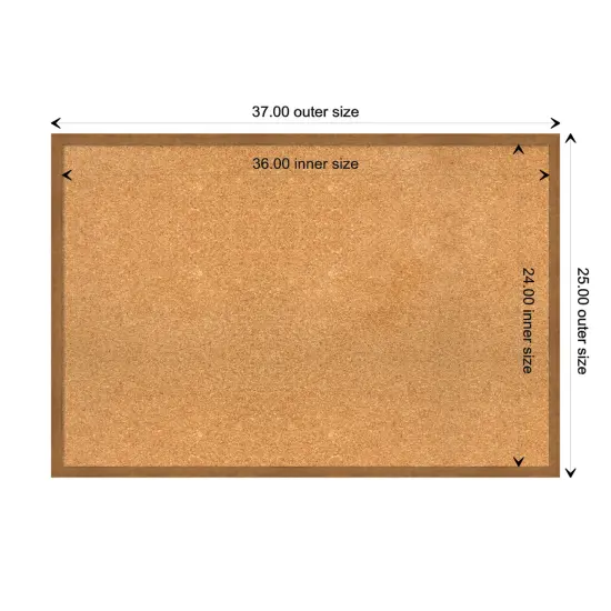 Carlisle Narrow Wood Framed Corkboard, Natural Cork Carlisle Blonde {3}