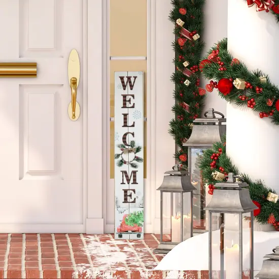 Northlight 31.75" LED Lighted Welcome Sign with Truck Christmas Sign White {3}