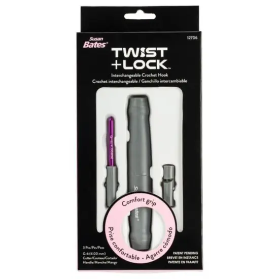 Susan Bates Twist + Lock Intchg Crochet Hook Starter Set-Size G6/4mm {1}