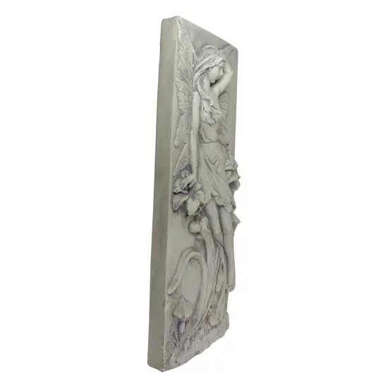 Northlight Lily Flowers and Fairy Wall Plaque - 31" - Gray {5}