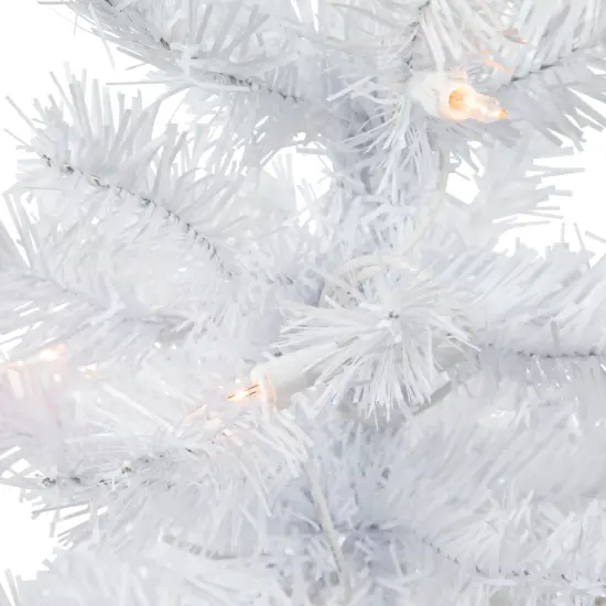Northlight Pre-Lit Slim Woodbury White Pine Artificial Christmas Tree - 2' - Clear Lights {5}