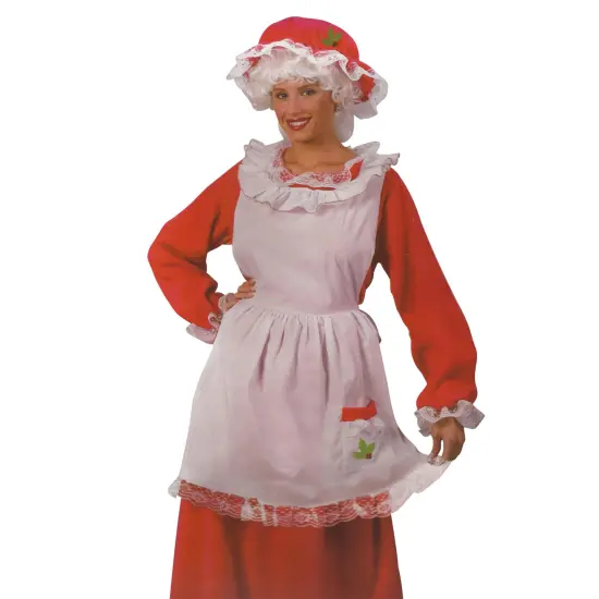 Fun World Red and White Plush Velour Mrs. Santa Claus Women Adult Christmas Costume - One Size {1}