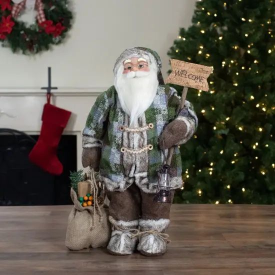 Northlight Standing Welcome Santa Christmas Figure - 24" Brown {3}