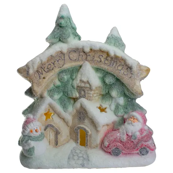 Northlight LED Lighted Snowy Winter Village "Merry Christmas" Decoration - 16.5" White {1}