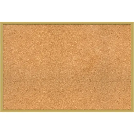 Svelte Wood Framed Corkboard, Natural Cork Svelte Polished Gold {1}