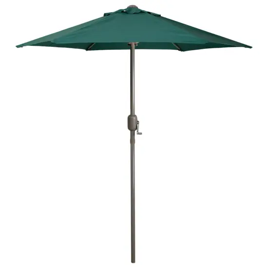 Northlight 7.5ft Outdoor Patio Market Umbrella with Hand Crank, Hunter Green {1}
