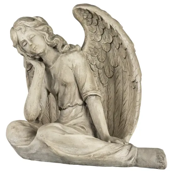 Northlight 17" Gray Graceful Sitting Angel Outdoor Garden Statue {4}