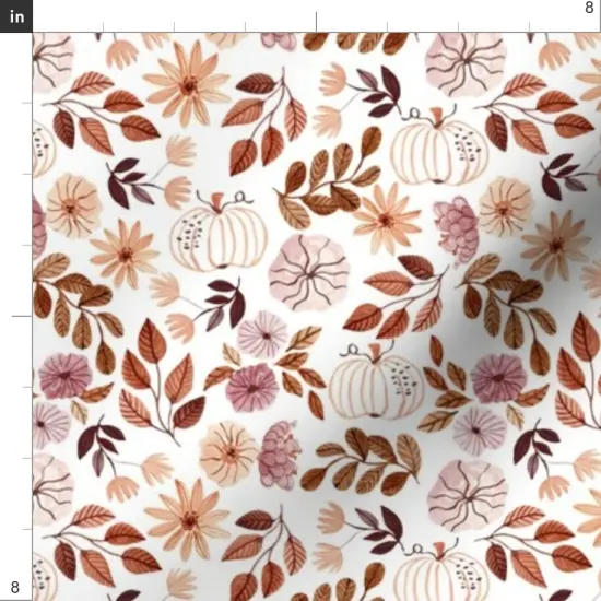 Various Fabrics by the Yard or Fat Quarter Watercolor Pumpkin Painted Flowers Autumn All Custom Printed Fabric by Spoonflower {4}