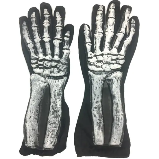 Adults Undead Skeleton Exposed Rotted Flesh Gloves Costume Accessory {1}