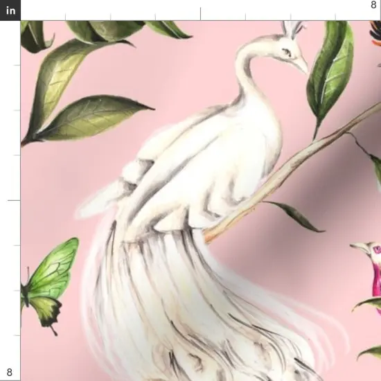 Various Fabrics by the Yard or Fat Quarter Chinoiserie Maximalist Peacock Botanical Birdcage Nature Birds Whimsical Custom Printed Fabric by Spoonflower {4}