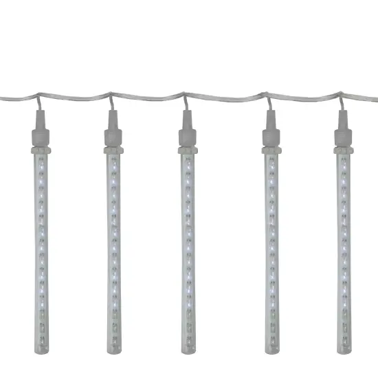 Kurt Adler LED Double Sided Dripping Icicle Christmas Lights - White - 8ct Clear {3}