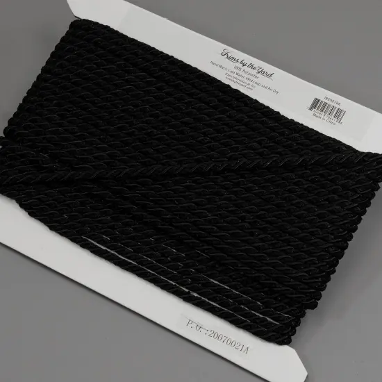 20 yards of Sylvia 1/4" Decorative Cord Trim | 20 yard cut Black {3}