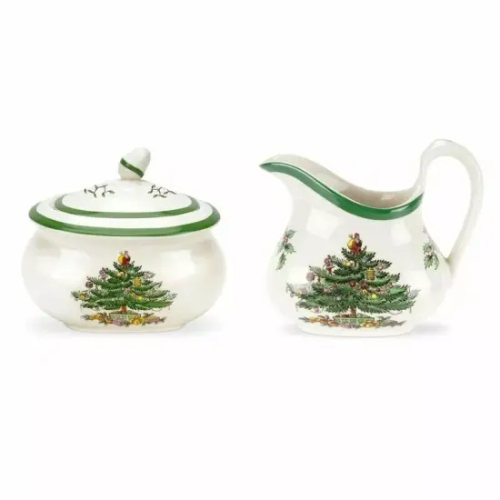 Spode Christmas Tree Sugar & Creamer Set, 16 oz. Sugar & 8 oz. Creamer {1}