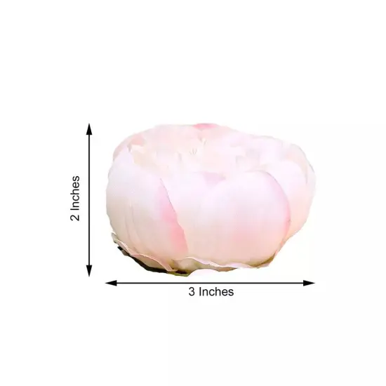 10 BLUSH 3" Faux SILK PEONY FLOWER Heads {5}