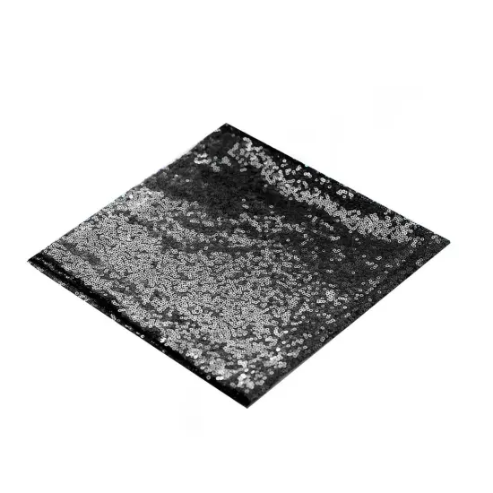 20" Sequined Napkin for Wedding Party Black {1}
