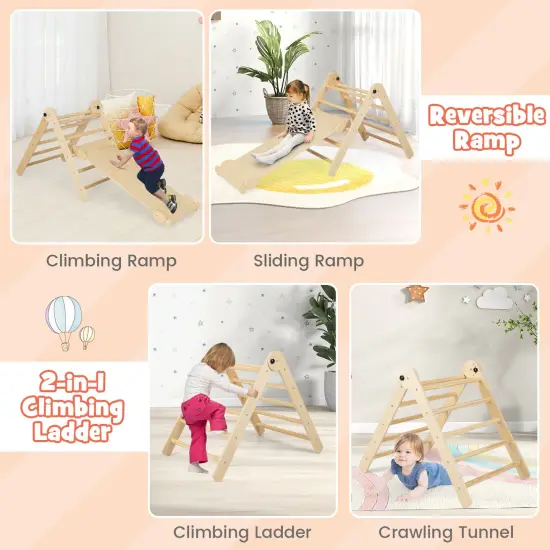 3-in-1 Triangular Climbing Toys For Toddlers-natural {5}