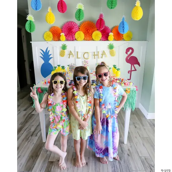 4 3/4" x 4 3/4" Kids Hibiscus Patterned Plastic Sunglasses 12 Pieces {2}