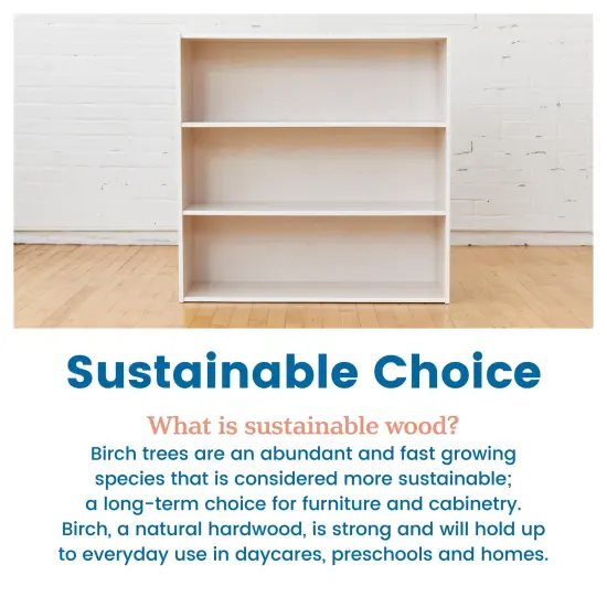 Streamline 3-Shelf Storage Cabinet with Back, 36in High White Wash {6}