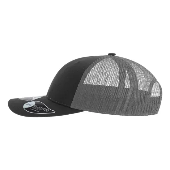 Atlantis Headwear&reg; Sustainable Five-Panel Trucker Cap Black/ black {4}