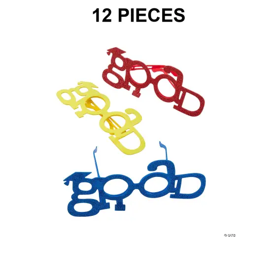 9 1/4" x 4 1/2" Kids Silly Graduation Plastic Glitter Glasses 12 Pieces {1}