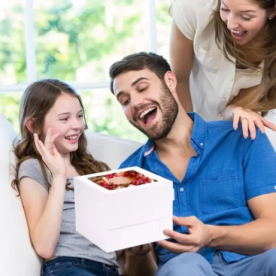 8" x 8" x 8" White Tall Layer Cake Bakery Boxes with Window Pastry Boxes {4}