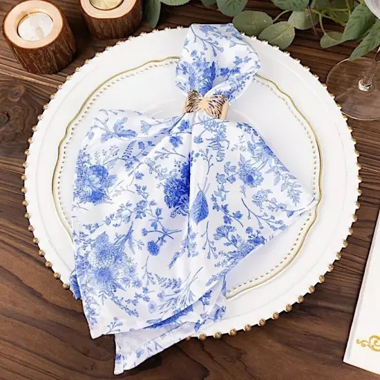 Elegant Floral Satin Dinner Napkins {5}