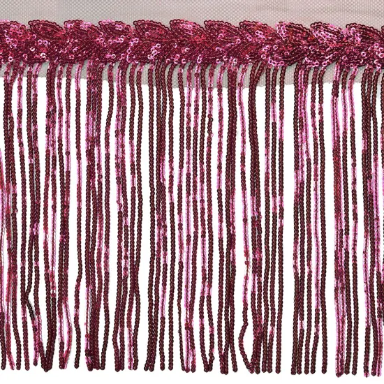 5 Yards of Blame Sequined Leaf Vine Fringe | 5 yard cut Wine {1}