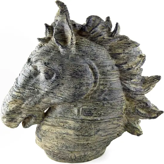 Freedom Spirit Horse Head Statues Bust Decorative Sculpture Modern Home Decor Accents Black Stallion Figurine Bucephalus Equestrian Large 16 Inch {2}