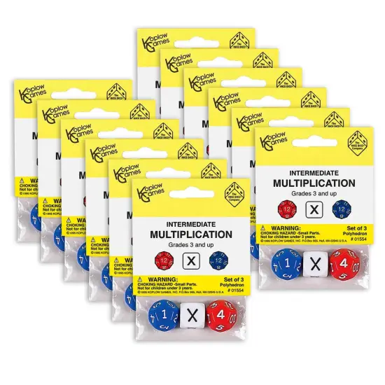 Intermediate Multiplication Dice, 3 Per Set, 12 Sets {1}