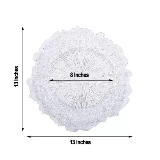 24 CLEAR 13" Round Textured Charger Plates {4}