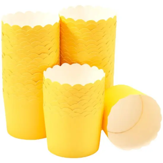 Yellow Scalloped paper Baking Cups 50 set {2}