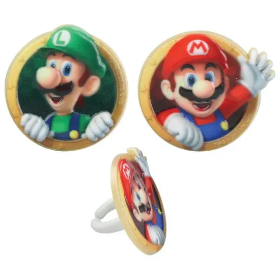 Super Mario with Mario & Luigi Cupcake Rings set of 12 {3}